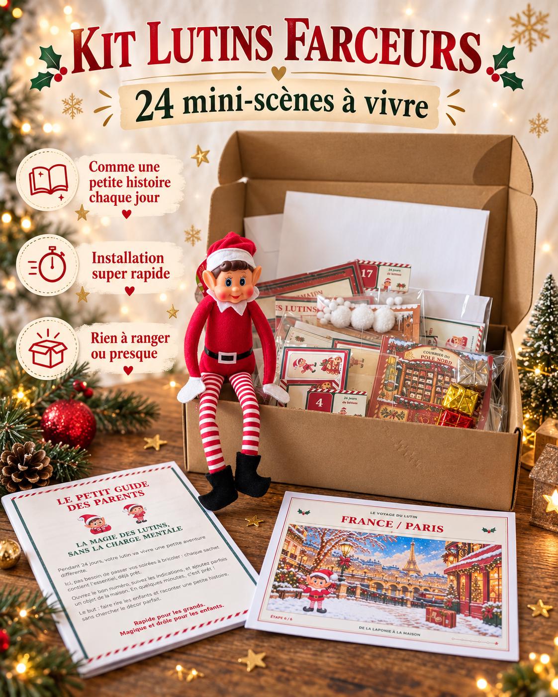 Christmas Mischief Elf Kit – 24 Ready-to-Set-Up Pranks, Mini-Scenes and Advent Calendar HG