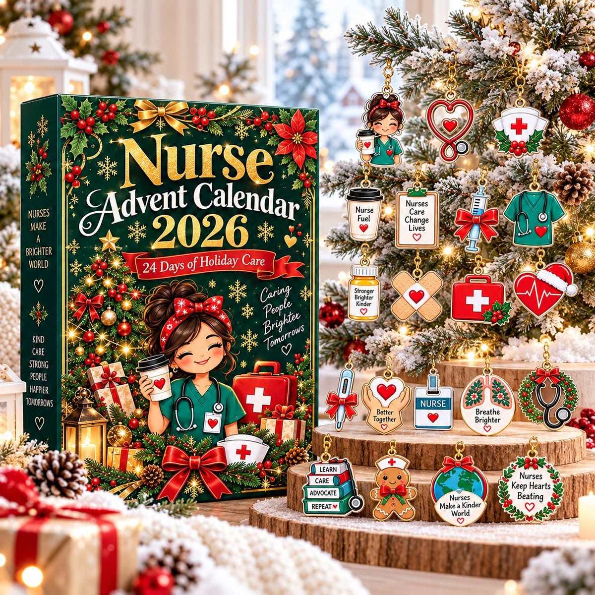 Nurse Advent Calendar HG 2026, 24 Days Christmas Countdown, Nurse Christmas Gift, RN Nursing Gift, Medical Acrylic Ornament Set
