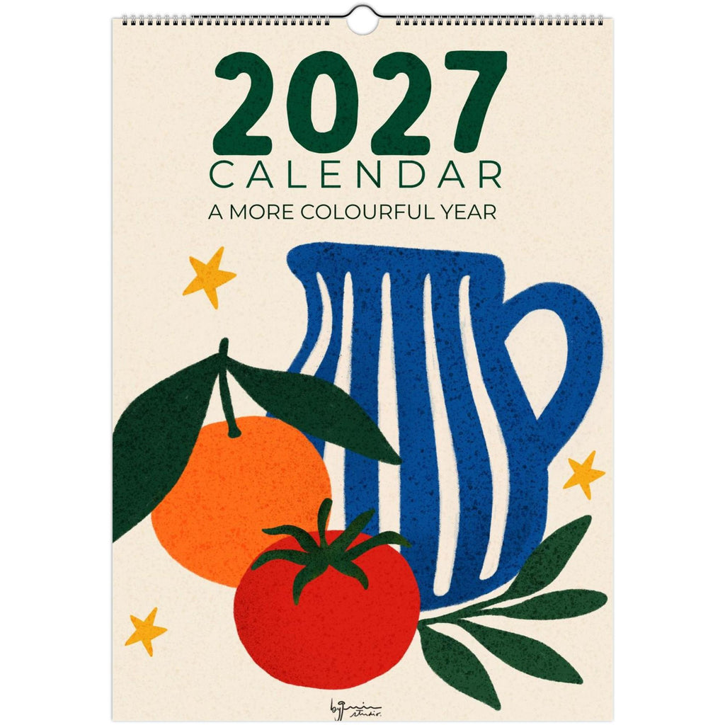 2027 Wall Calendar | Colourful Illustrated Calendar | Modern Art Calendar | Kitchen & Home Office Decor | Gift for Art Lovers