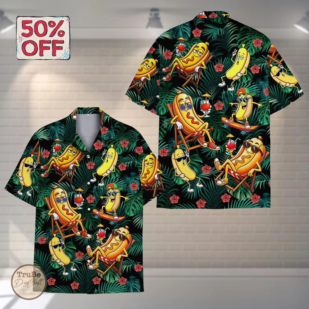 Tropical Hotdog L3N Hawaii Shirt for Men Women Youth, Meme Hotdog Aloha Summer Beach Shirt Button Down Short Sleeve, Hotdog Lovers, Summer Gifts