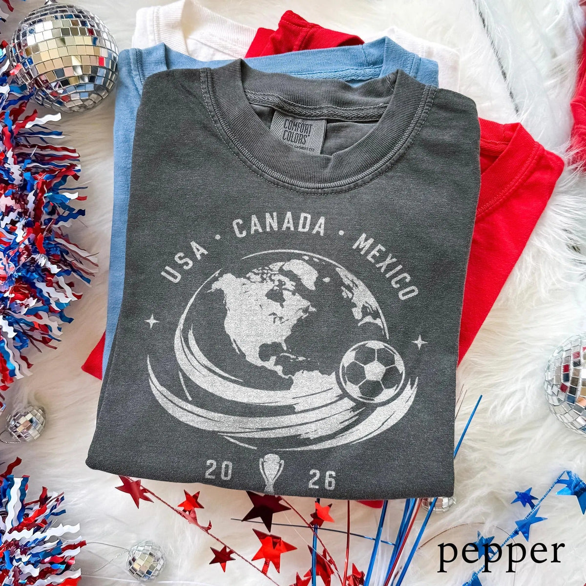 USA Canada Mexico World Cup 2026 L3N Shirt, Globe Soccer Tournament Graphic Tee, International Football Fan Comfort Colors® Gift Tee