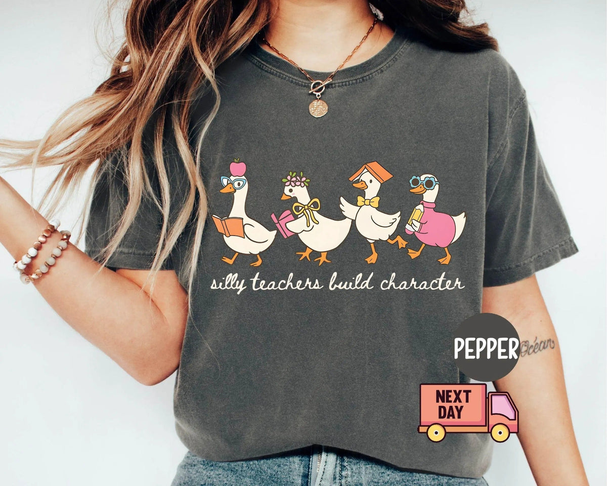 Comfort Colors® Silly Teacher Goose L3N Shirt, Silly Goose Teacher Tshirt, Back to School Tee, Teacher Appreciation Gift, Funny Gift for Teacher