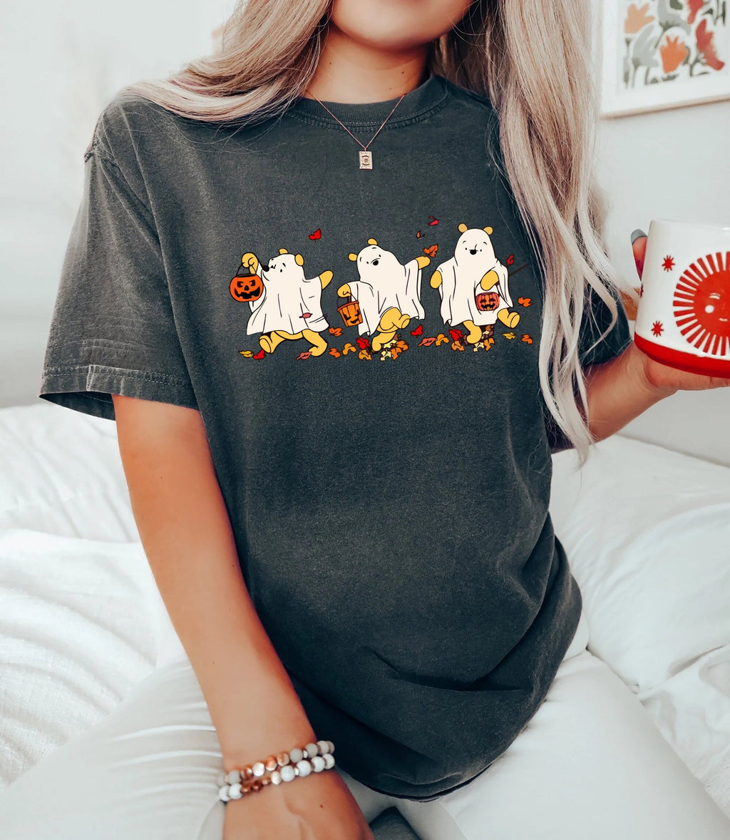 Comfort Colors L3N Retro Pooh Ghost Halloween Shirt, Winnie The Pooh Halloween Shirt, Spooky Season Shirt, Pooh Shirt, Cute Fall Shirt