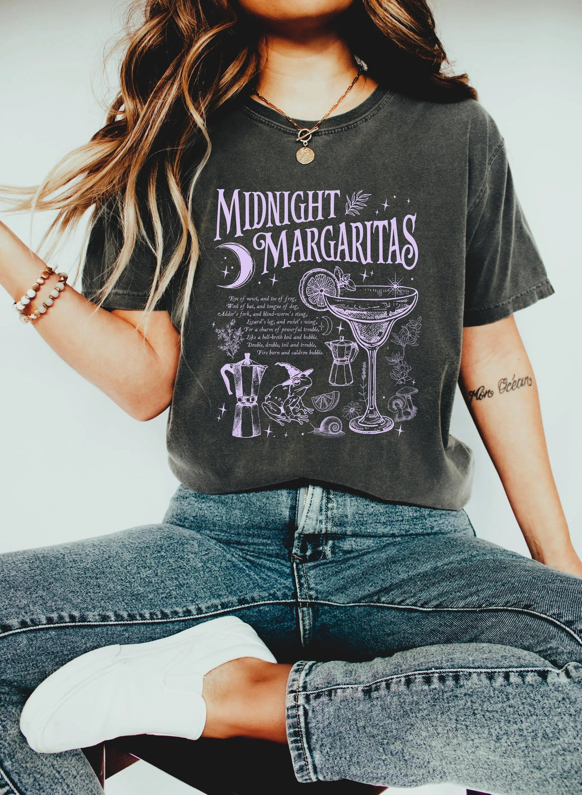 Midnight Margaritas L3N Comfort Colors Shirt, Salt Rosemary Lavender Love Shirt, Witchy Tee, Margarita Halloween Shirt, Practical Magic Shirt