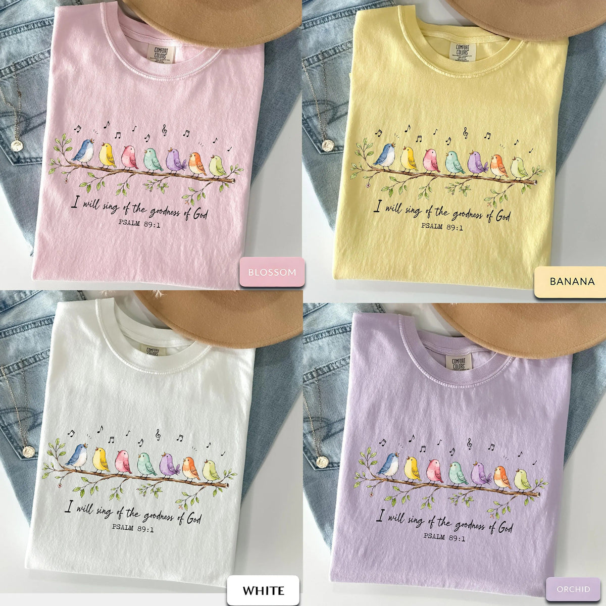 I Will Sing of the Goodness of God L3N Shirt, Psalm 89 1 Shirt, Christian Bird Shirt, Faith Based Tee, Worship Shirt