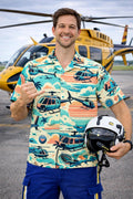 Helicopter Pilot's Favorite Colorful Fun Party Men's Hawaiian Shirt L3N