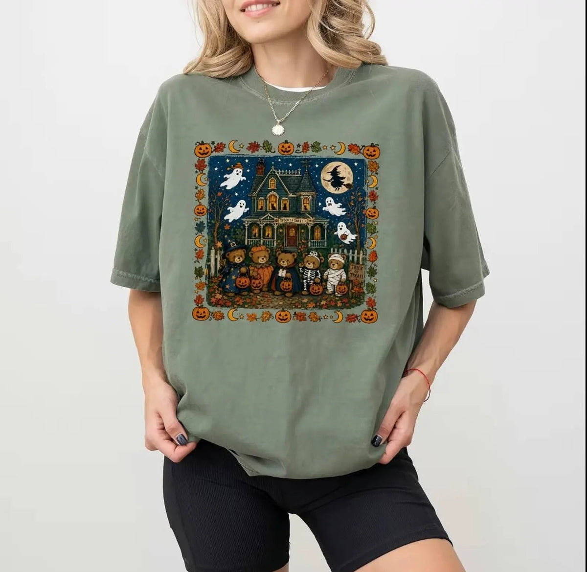 90s Bears L3N Halloween Comfort Colors Shirt, Trick ỏ Treat Shirt, Pumpkin Lover Gift