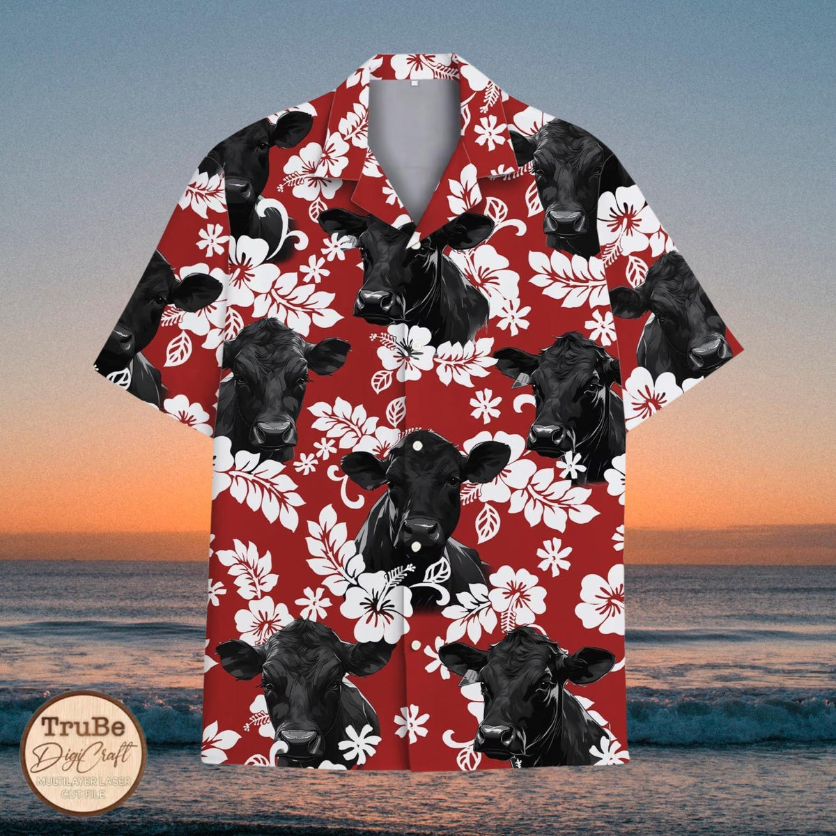 Black Angus Cattle Hawaiian Shirt: Tropical Aloha Button Down L3N