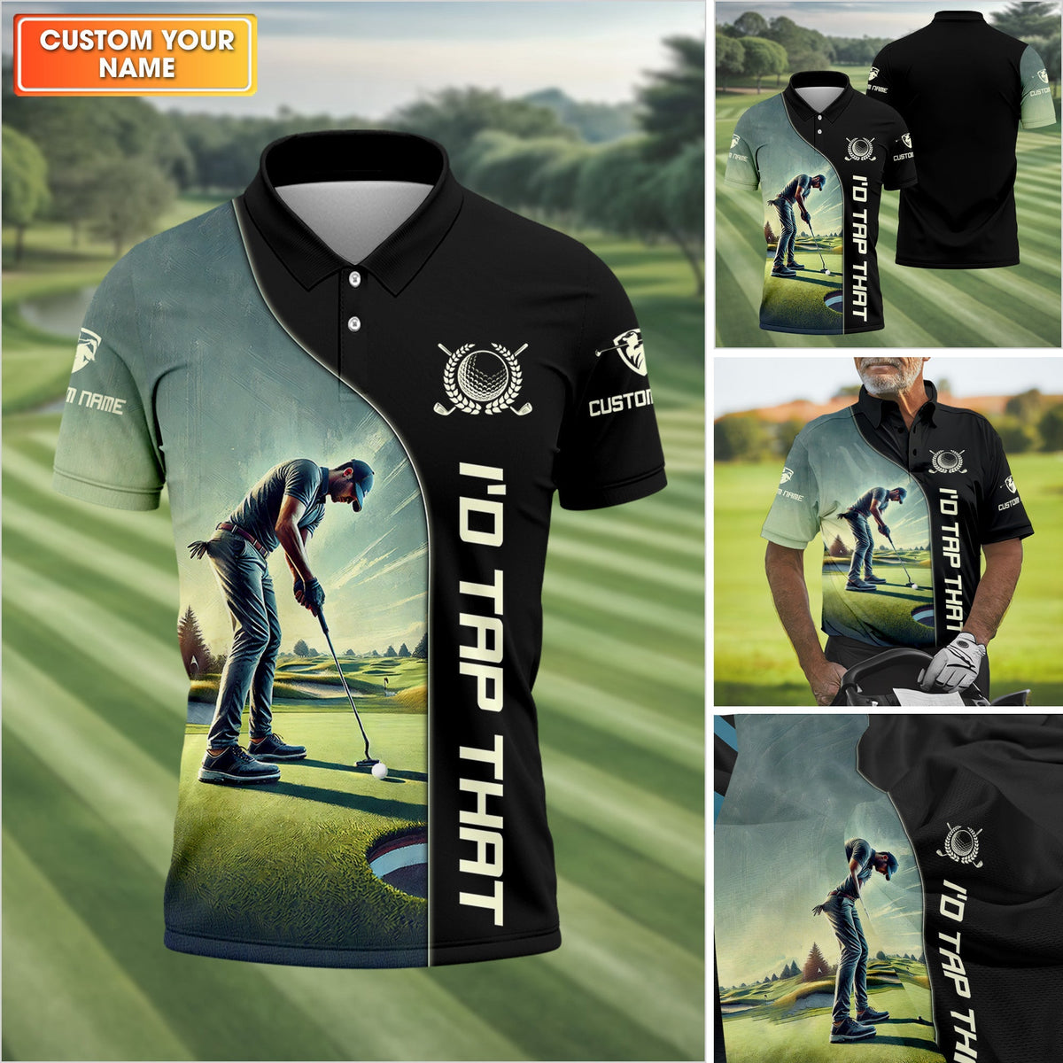 I'd Tap That Custom Golf Polo Shirt HG  Gift For Golfers  Golf Gift Ideas  Funny Golf Polos