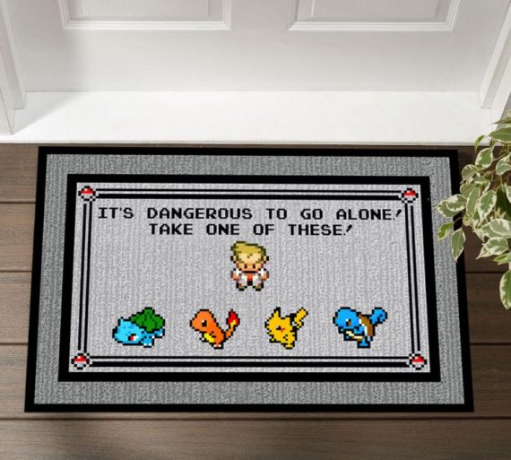 Pokemon Mat It’s Dangerous To Go Alone Take One Of These Non-Slip Rubber Backing Doormat NHD - Doormat Size L