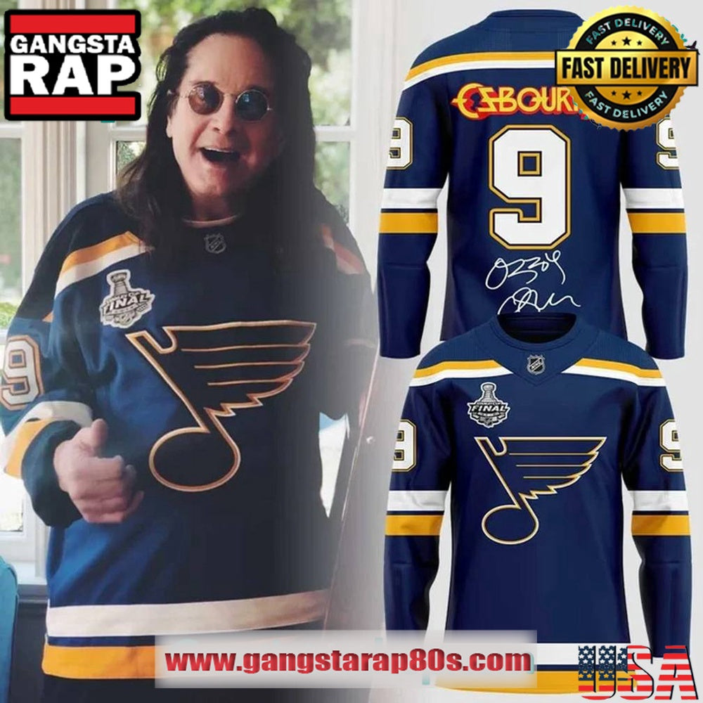 St. Louis Blues x Ozzy Osbourne Thank You For The Memories Hockey Jersey LN Gift For Him Her Sport Lover