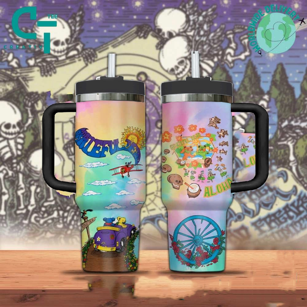 Greatful Dead Aloha Gift for Her, Him on Birthday Xmas 30oz or 40oz Tumbler LN