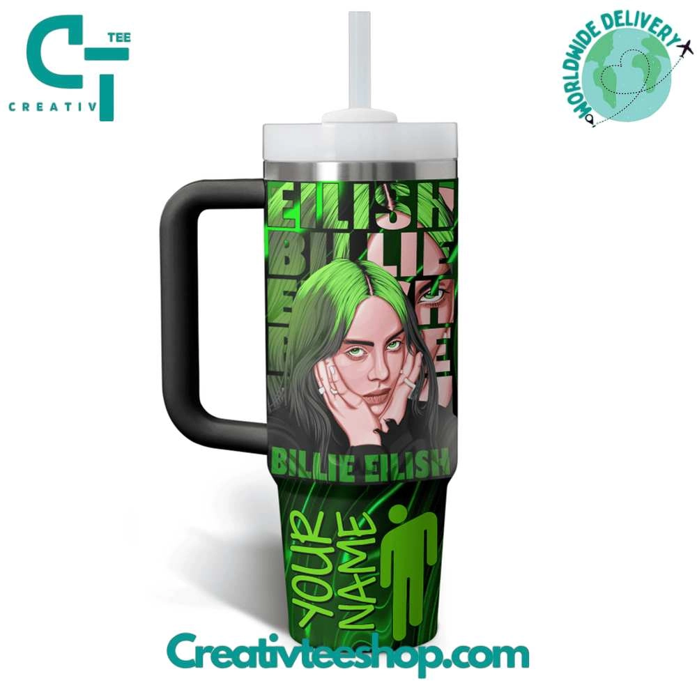Billie Eilish Custom Name Gift for Her, Him on Birthday Xmas 30oz or 40oz Tumbler LN