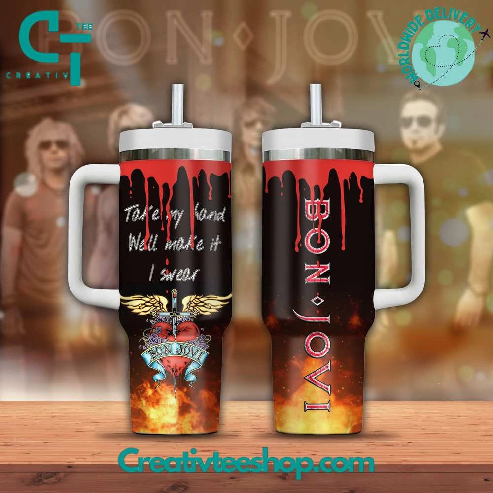 Bon Jovi Band Gift for Her, Him on Birthday Xmas 30oz or 40oz Tumbler LN