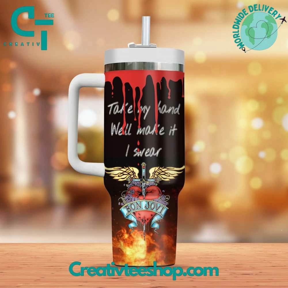 Bon Jovi Band Gift for Her, Him on Birthday Xmas 30oz or 40oz Tumbler LN