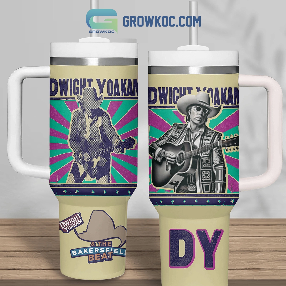 Dwight Yoakam And The Bakersfield Beat 30oz or 40oz Stainless Steel Tumbler With Handle HG