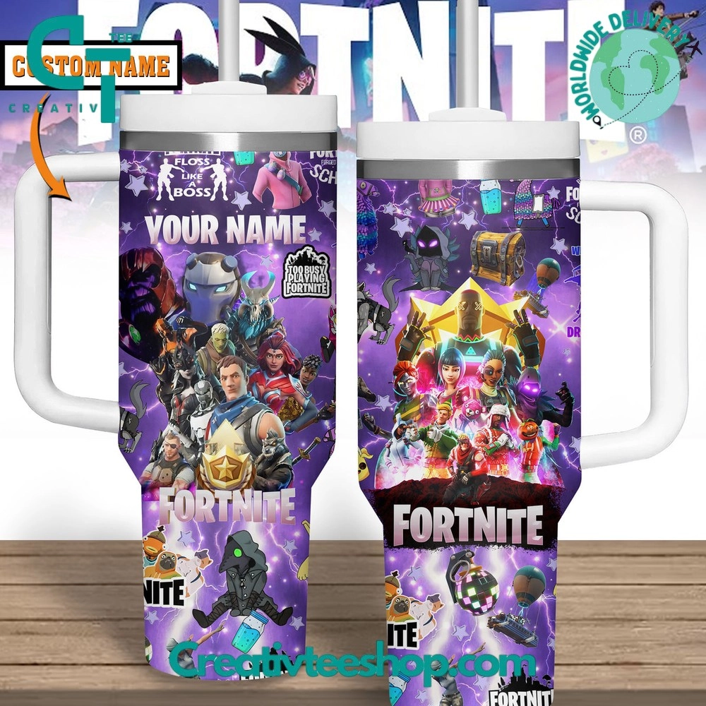 Fortnite Custom Name Gift for Her, Him on Birthday Xmas 30oz or 40oz Tumbler LN