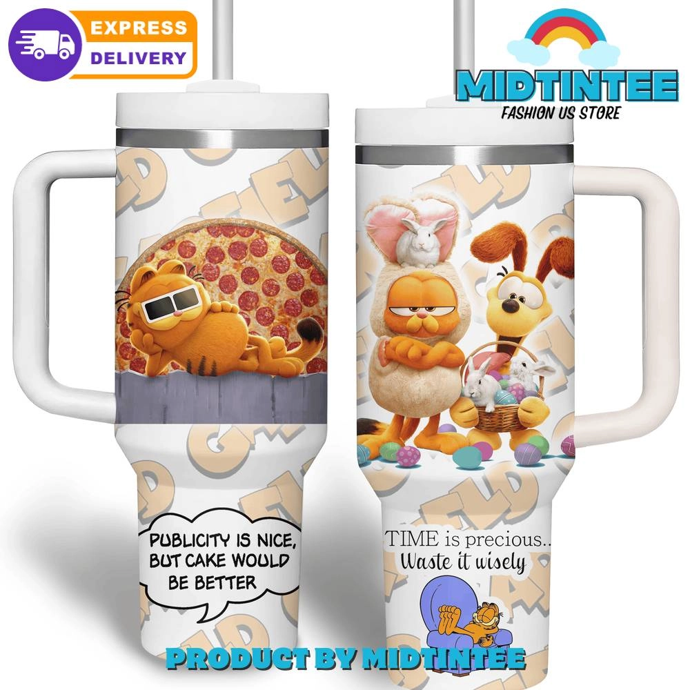 Garfield And Odie Time Is Precious Gift for her,him, Birthday Xmas Halloween Gift 30oz or 40oz Tumbler LN