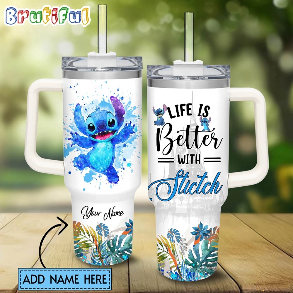 Ife Is Better With Stitch Tumbler, Stitch 30oz or 40 oz Tumbler HG 40oz