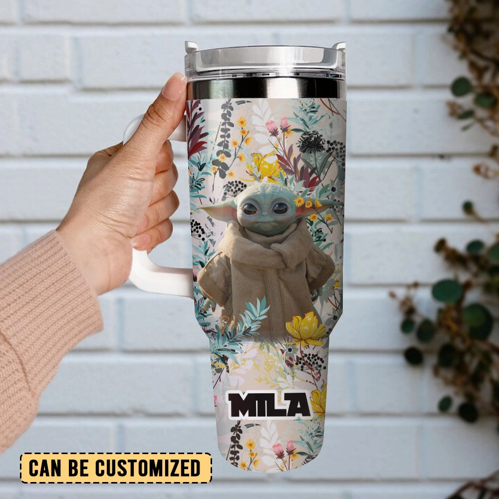 Baby Yoda Star War Movie Custom Quencher 30oz Or 40oz Stainless Steel Tumbler With Handle HG