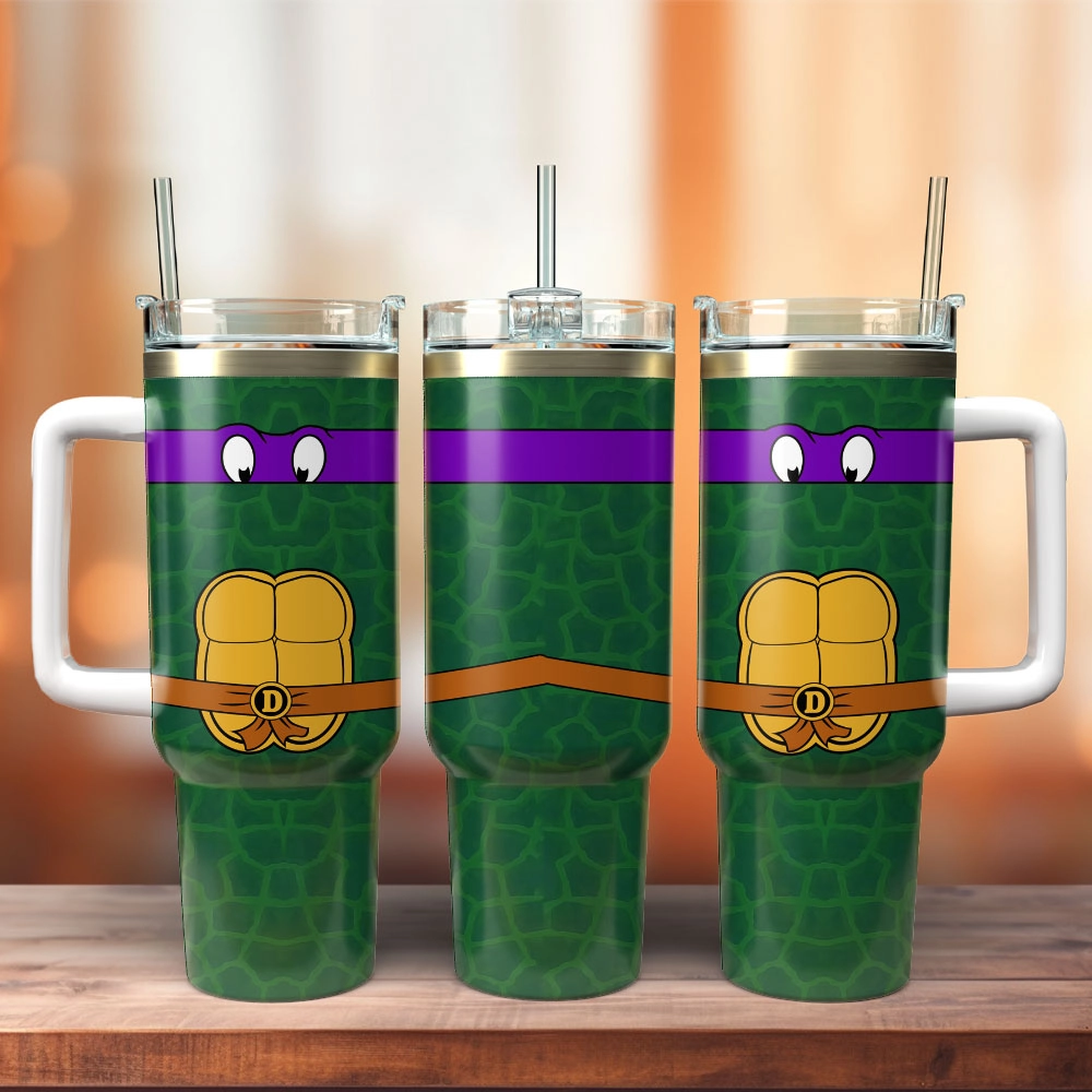 Teenage Mutant Ninja Turtles Movie Custom Quencher 30oz or 40oz Stainless Steel Tumbler With Handle, Best gifts for Friend Family NVA