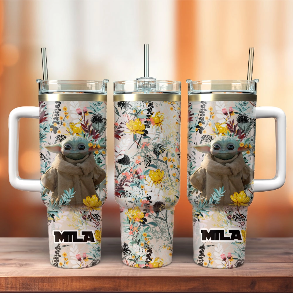 Baby Yoda Star War Movie Custom Quencher 30oz Or 40oz Stainless Steel Tumbler With Handle HG