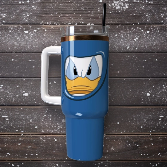 Donald Duck Disney Cartoon Custom  Quencher 30oz or 40oz Stainless Steel Tumbler With Handle,  Best gifts for Friend Family NVA