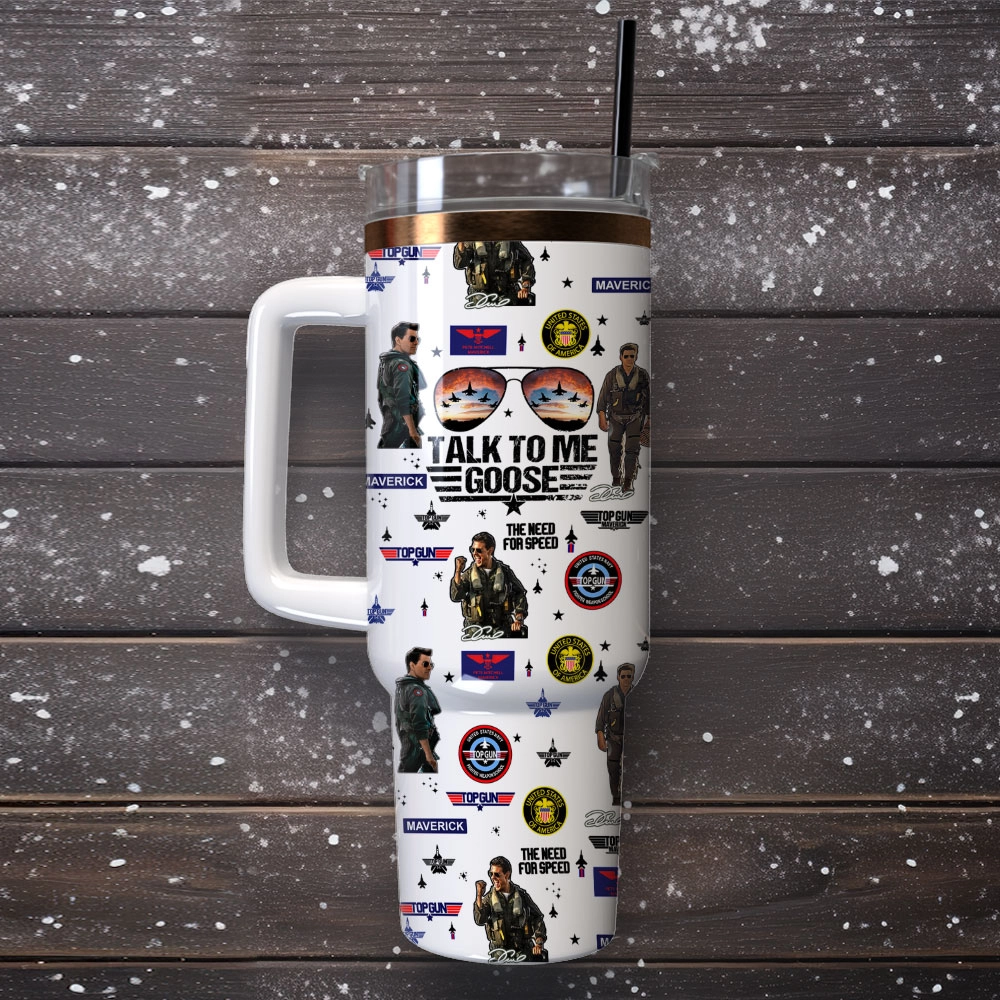 Top Gun Maverick Film Custom Quencher 30oz or 40oz Stainless Steel Tumbler With Handle, Best gifts for Friend Family NVA