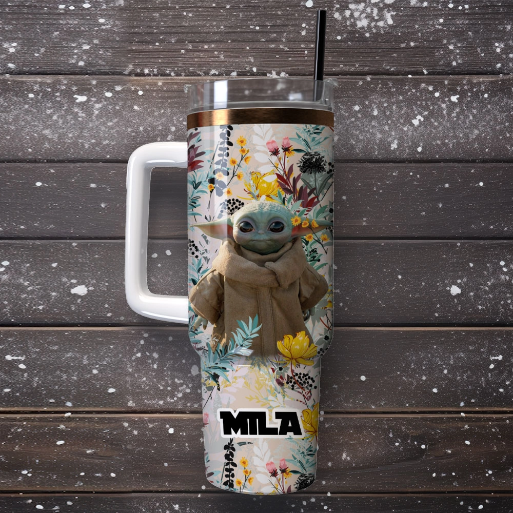 Baby Yoda Star War Movie Custom Quencher 30oz Or 40oz Stainless Steel Tumbler With Handle HG