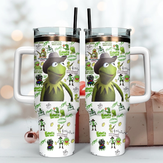 Green Frog Grinch Cartoon Custom  Quencher 30oz or 40oz Stainless Steel Tumbler With Handle HG