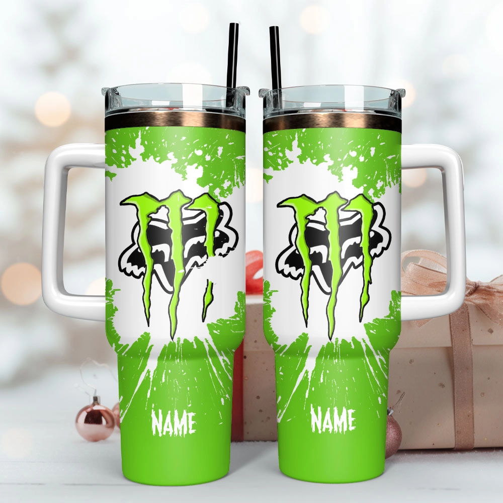 Fox Racing Monster Custom Stanley Quencher 30oz or 40oz Stainless Steel Tumbler With Handle HG