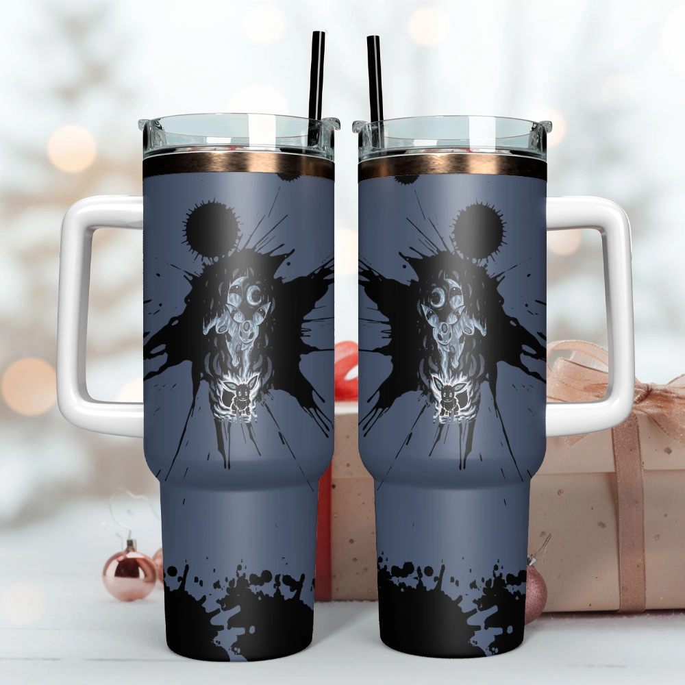 Eevee Pokemon Anime Custom Quencher 30oz Or 40oz Stainless Steel Tumbler With Handle HG