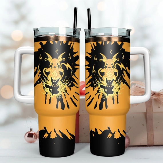 Raichu Pokemon Anime Custom Quencher 30oz Or 40oz Stainless Steel Tumbler With Handle HG