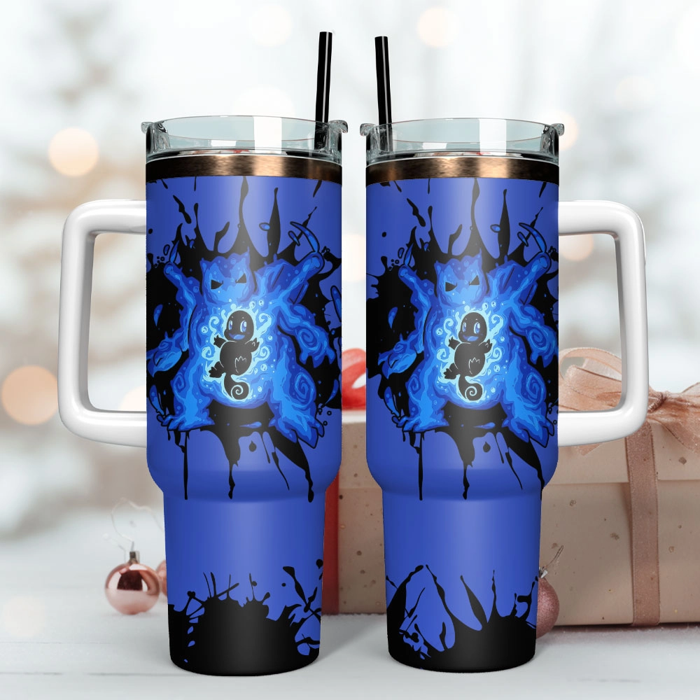 Squirtle Pokemon Anime Custom Quencher 30oz Or 40oz Stainless Steel Tumbler With Handle HG