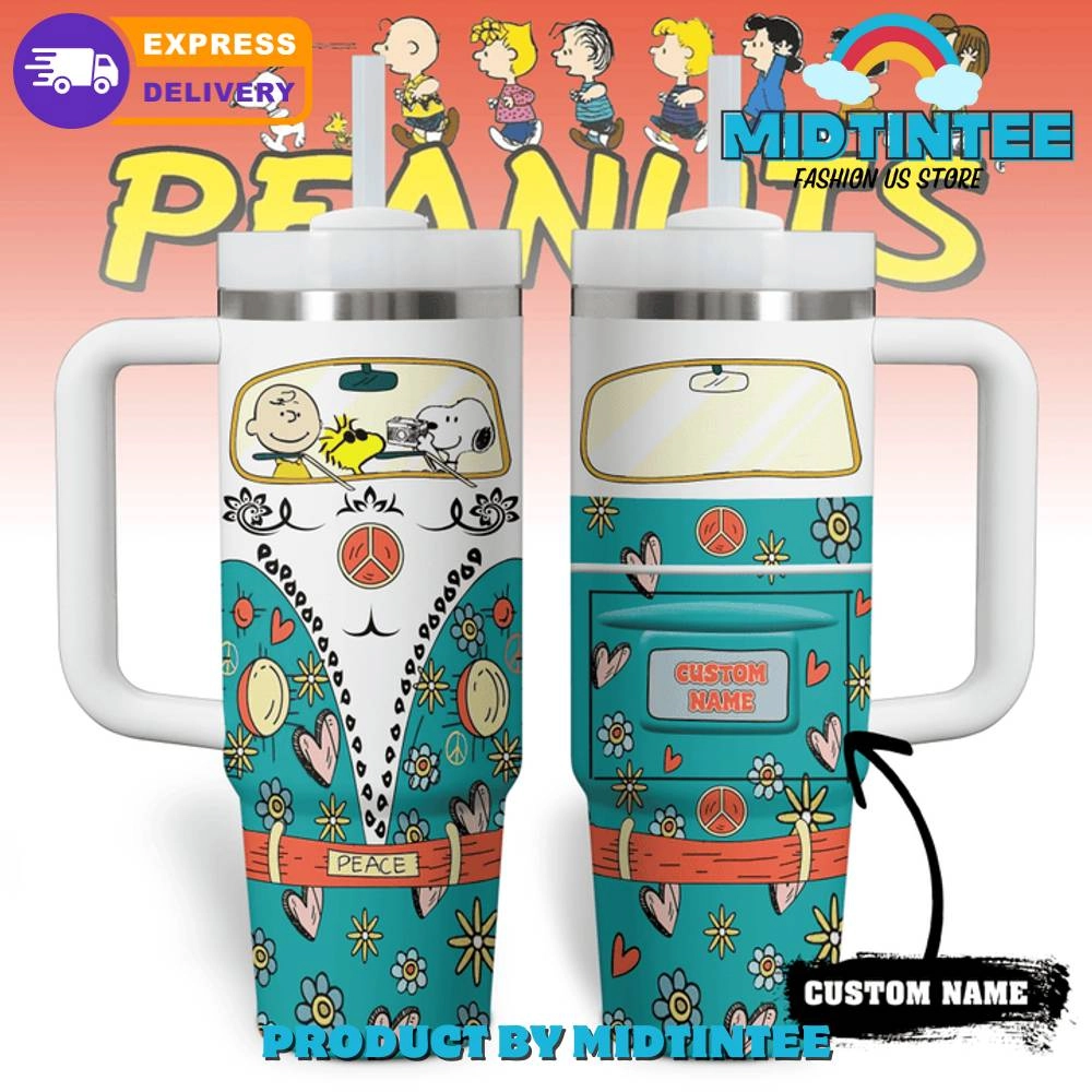 Peanuts Peace Custom Name Gift for her,him, Birthday Xmas Halloween Gift 30oz or 40oz Tumbler LN