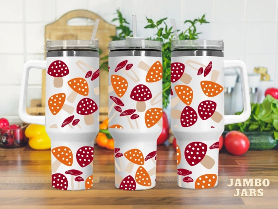 30oz or 40oz Quencher Tumbler Autumn Mushroom  LN Gift for hippie