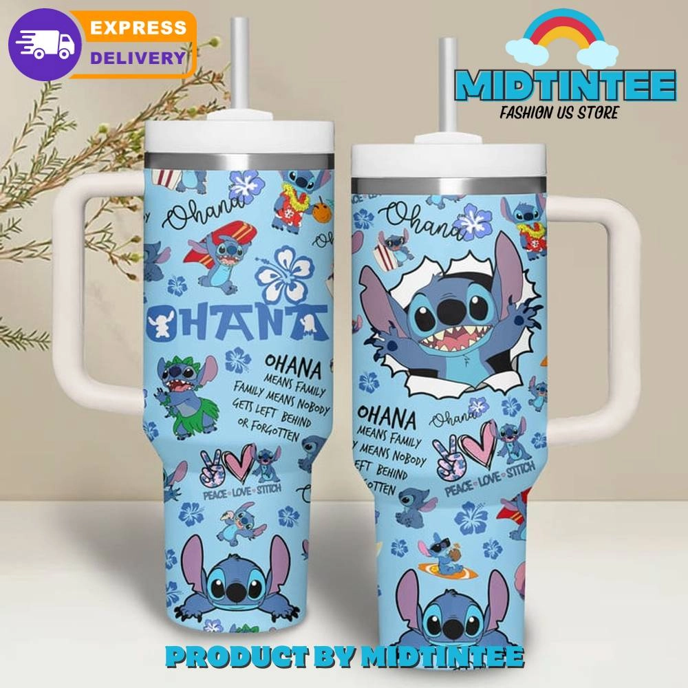 Stitch Summer Ohana Means Family Gift for her,him, Birthday Xmas Halloween Gift 30oz or 40oz Tumbler LN