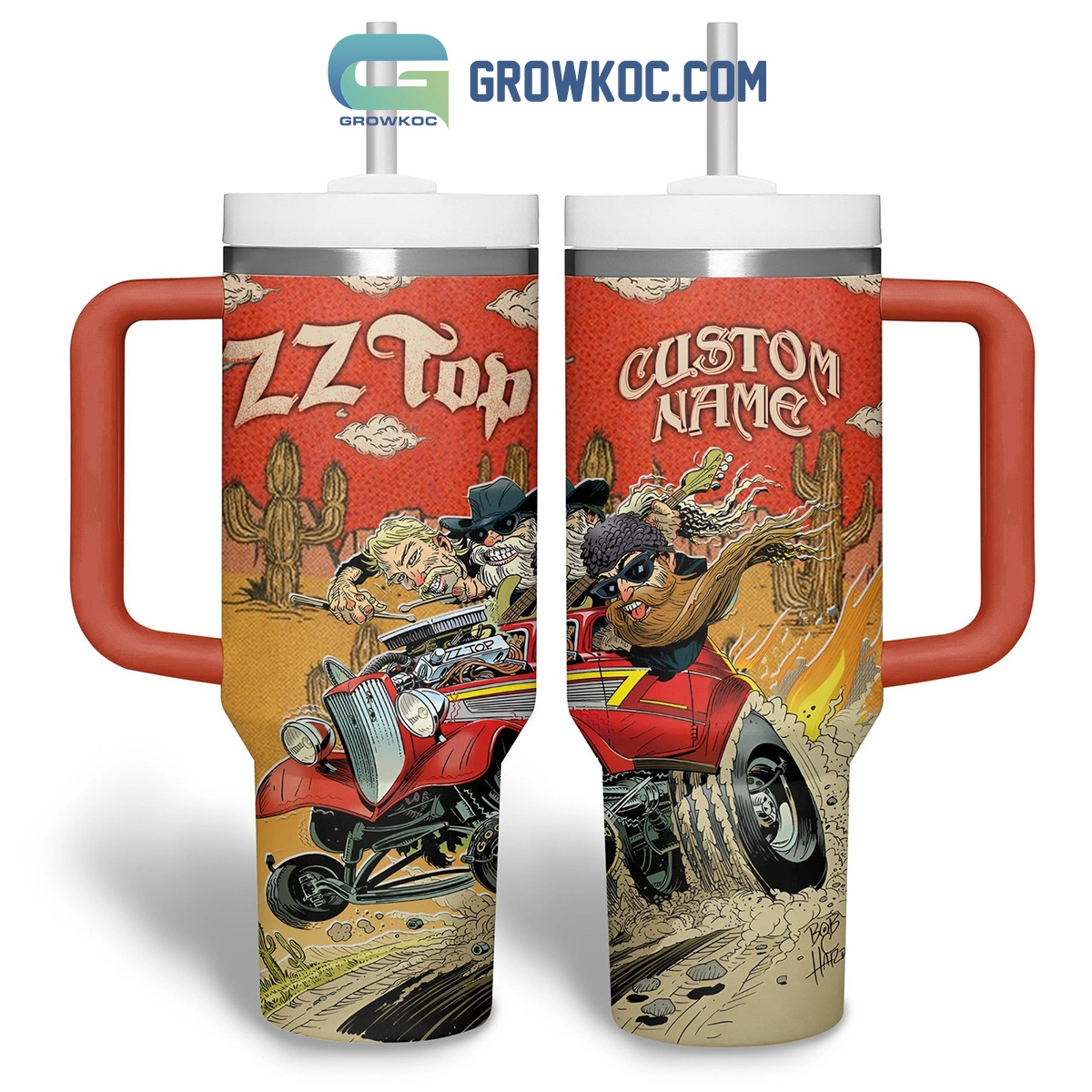 ZZ Top Rock Fan Drawing Fan Personalized 30oz or 40oz Stainless Steel Tumbler With Handle HG