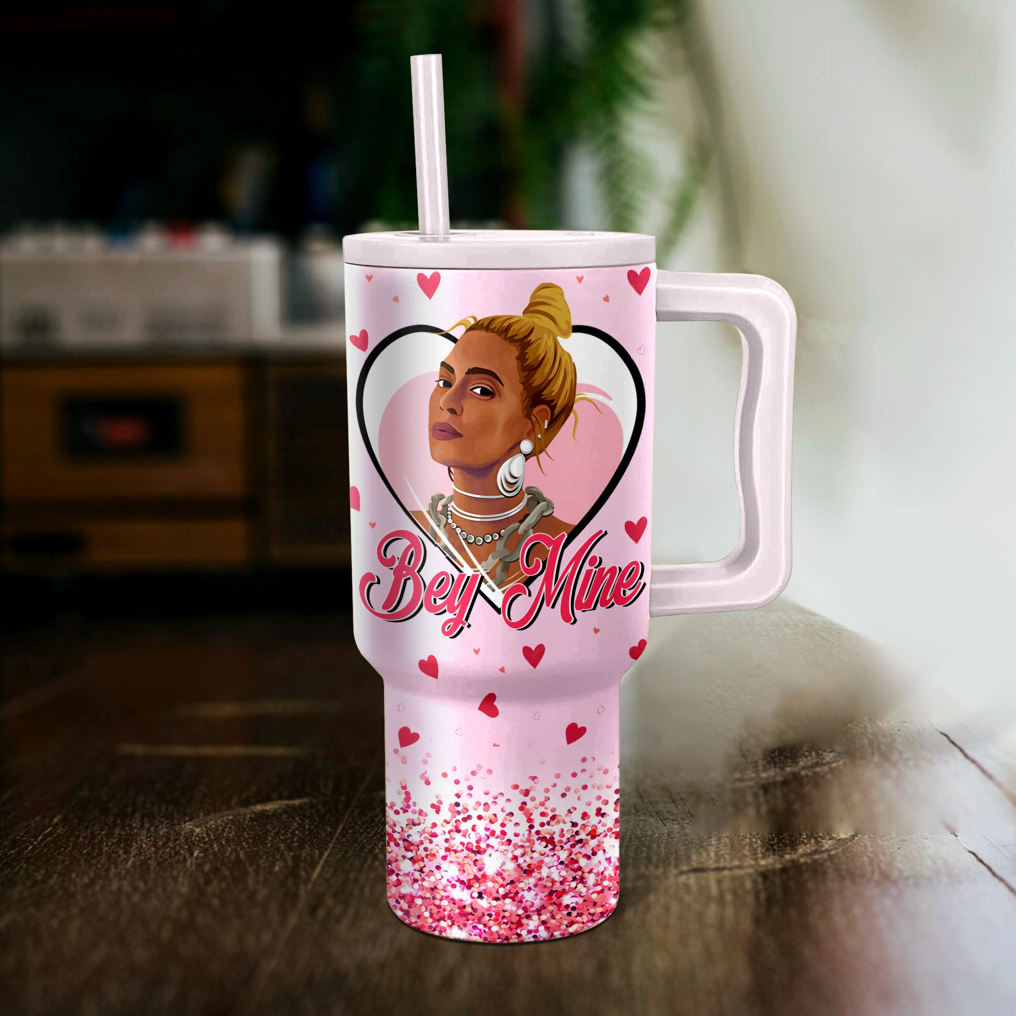 Beyonce Music Custom Stanley Quencher 40oz Stainless Steel Tumbler HG With Handle