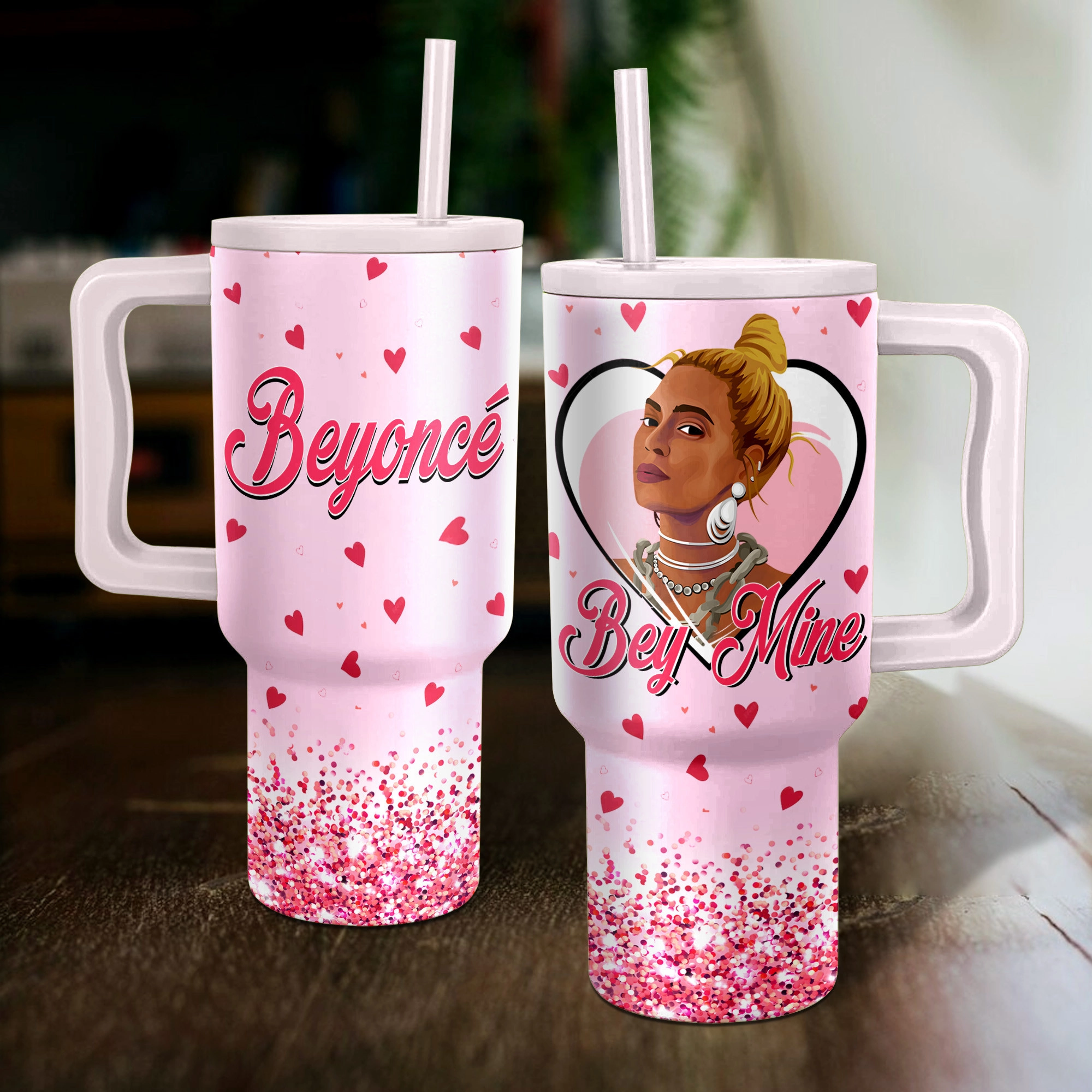 Beyonce Music Custom Stanley Quencher 40oz Stainless Steel Tumbler HG With Handle
