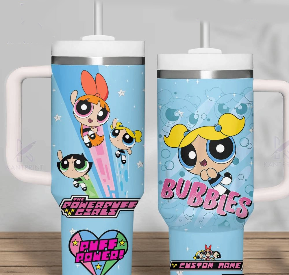 Bubbles The Powerpuff Girls Cartoon Custom Quencher 30oz or 40oz Stainless Steel Tumbler With Handle HG