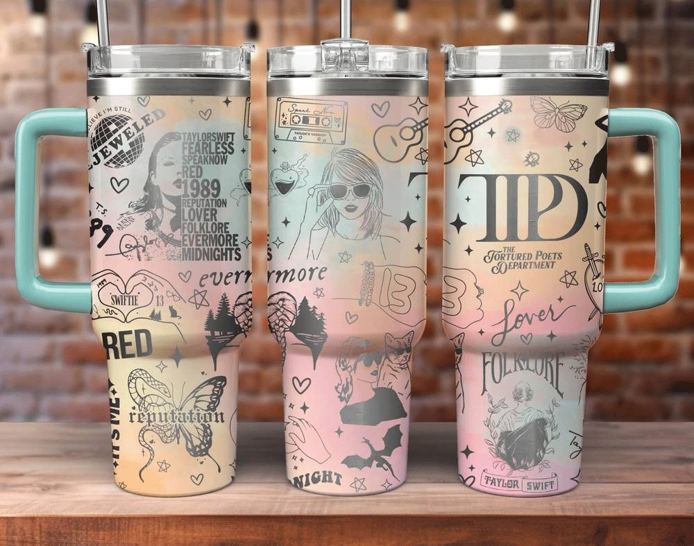 Taylor Swift Album 2024 The Tortured Poets Department Music Custom Swiftie University 30oz or 40oz Engraved Tumbler HG