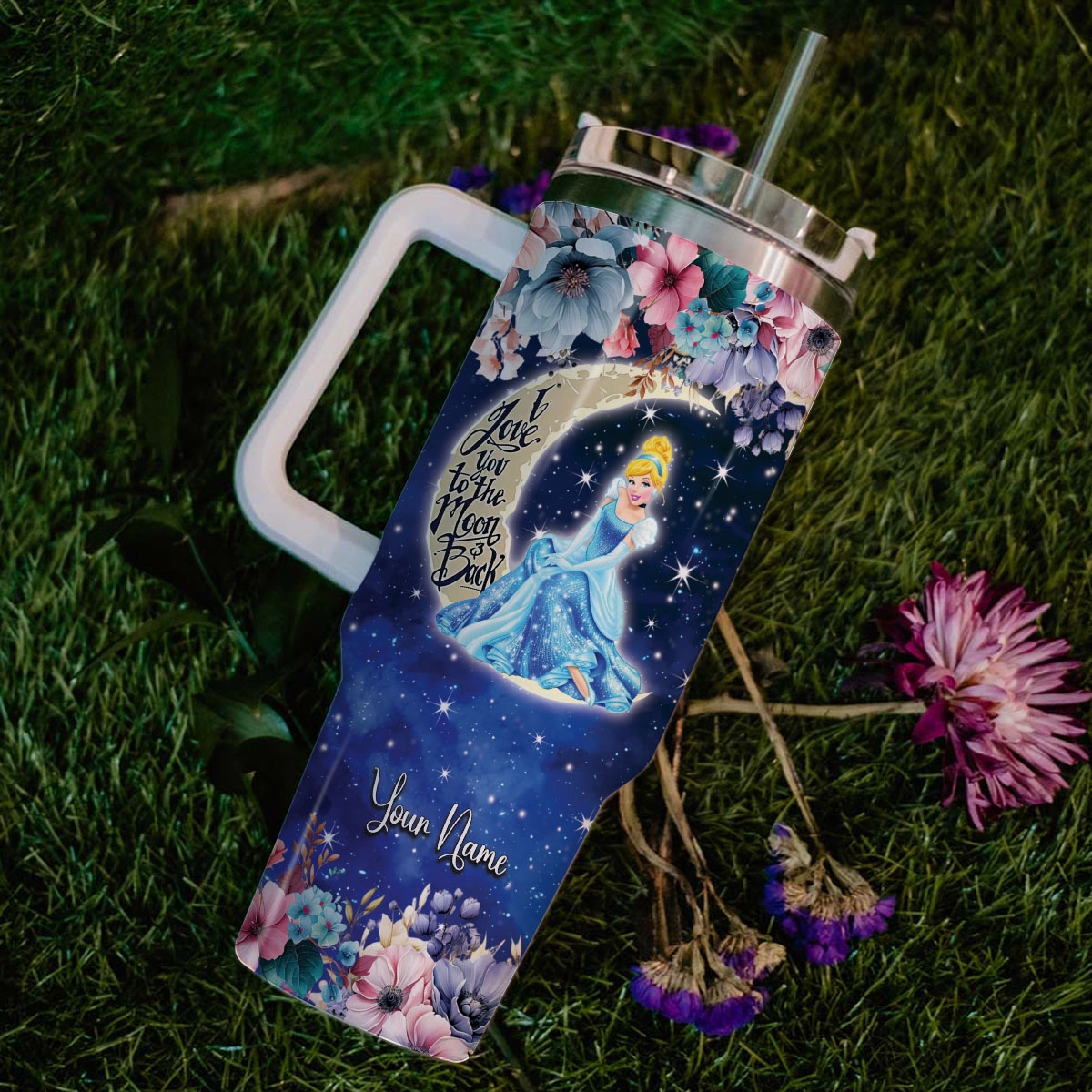 Cinderella Disney Princess Cartoon Custom Quencher 30oz or 40oz Stainless Steel Tumbler HG With Handle