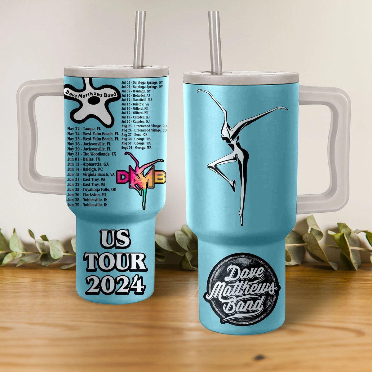 Dave Matthews Band US Tour 2024 Music Custom Stanley Quencher 40oz Stainless Steel Tumbler HG With Handle