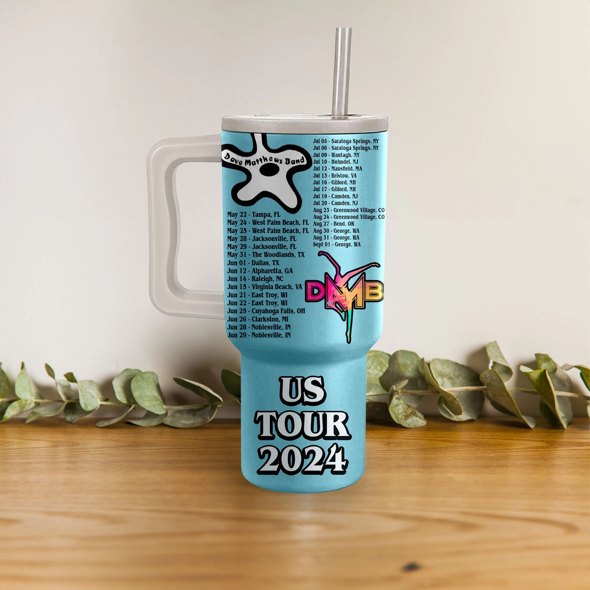 Dave Matthews Band US Tour 2024 Music Custom Stanley Quencher 40oz Stainless Steel Tumbler HG With Handle