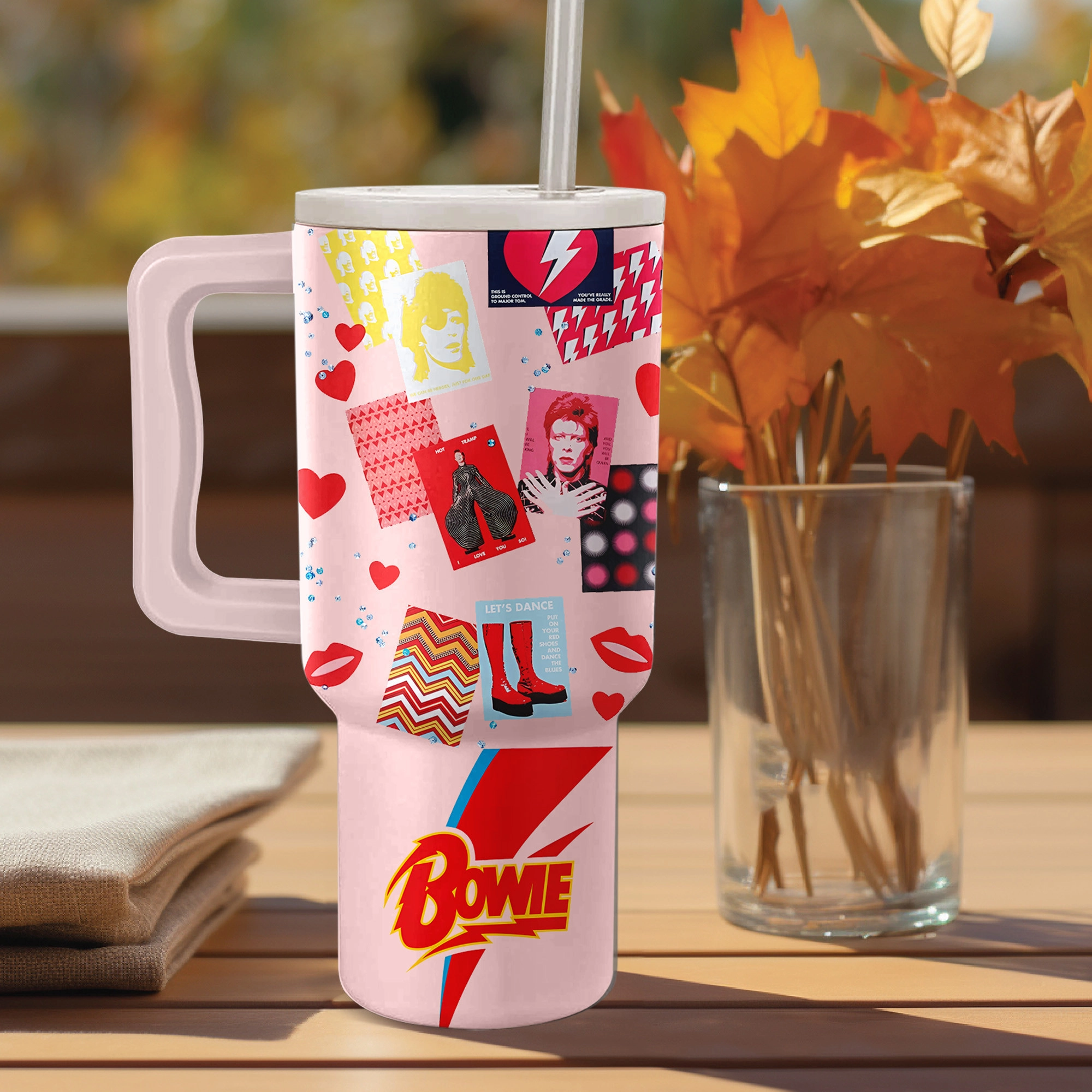 David Bowie Music Custom Stanley Quencher 40oz Stainless Steel Tumbler HG With Handle