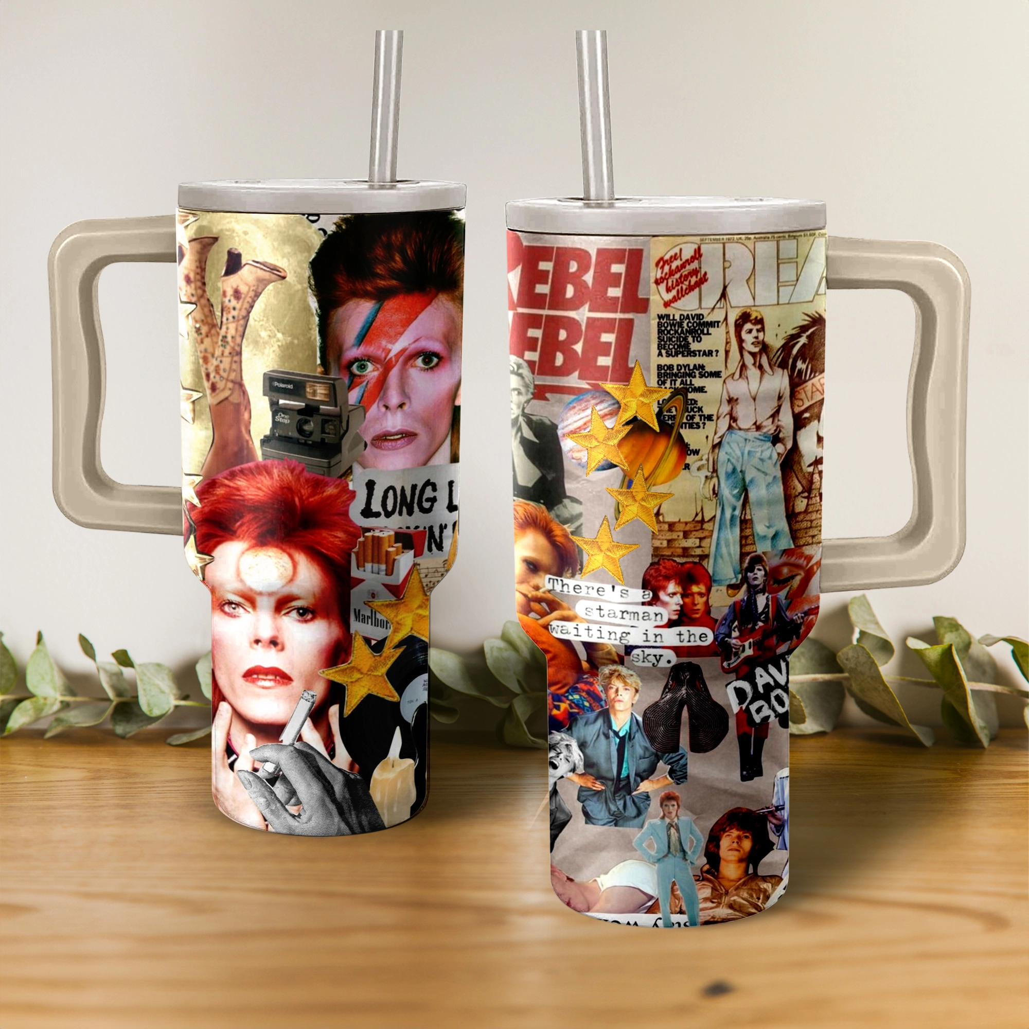 David Bowie Music Custom Stanley Quencher 40oz Stainless Steel Tumbler HG With Handle