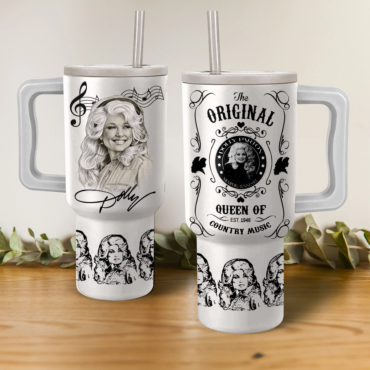 Dolly Parton The Original Queen of Country Music Music Custom Stanley Quencher 40oz Stainless Steel Tumbler HG With Handle