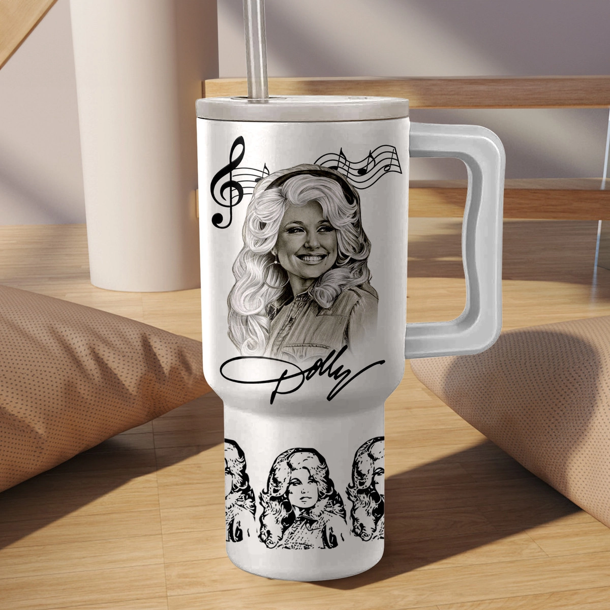 Dolly Parton The Original Queen of Country Music Music Custom Stanley Quencher 40oz Stainless Steel Tumbler HG With Handle