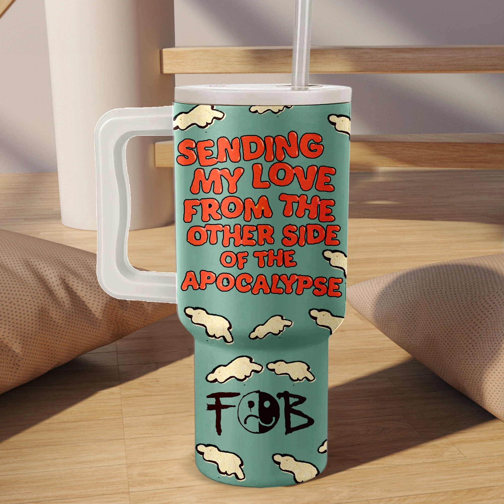 Fall Out Boy Music Custom Stanley Quencher 40oz Stainless Steel Tumbler HG With Handle